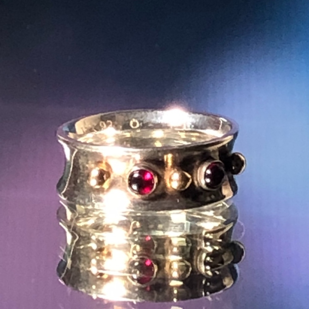 Ring 925 Sterling Silver Natural Stones GUC
